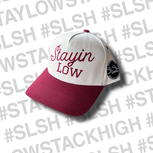 Burgandy Off-White Stayin Low Adjustable Hat